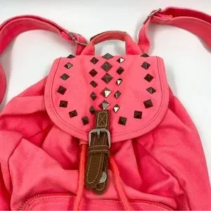 PINK Victoria\'s Secret Neon Pink Backpack with Studs PINK Victoria main image 2